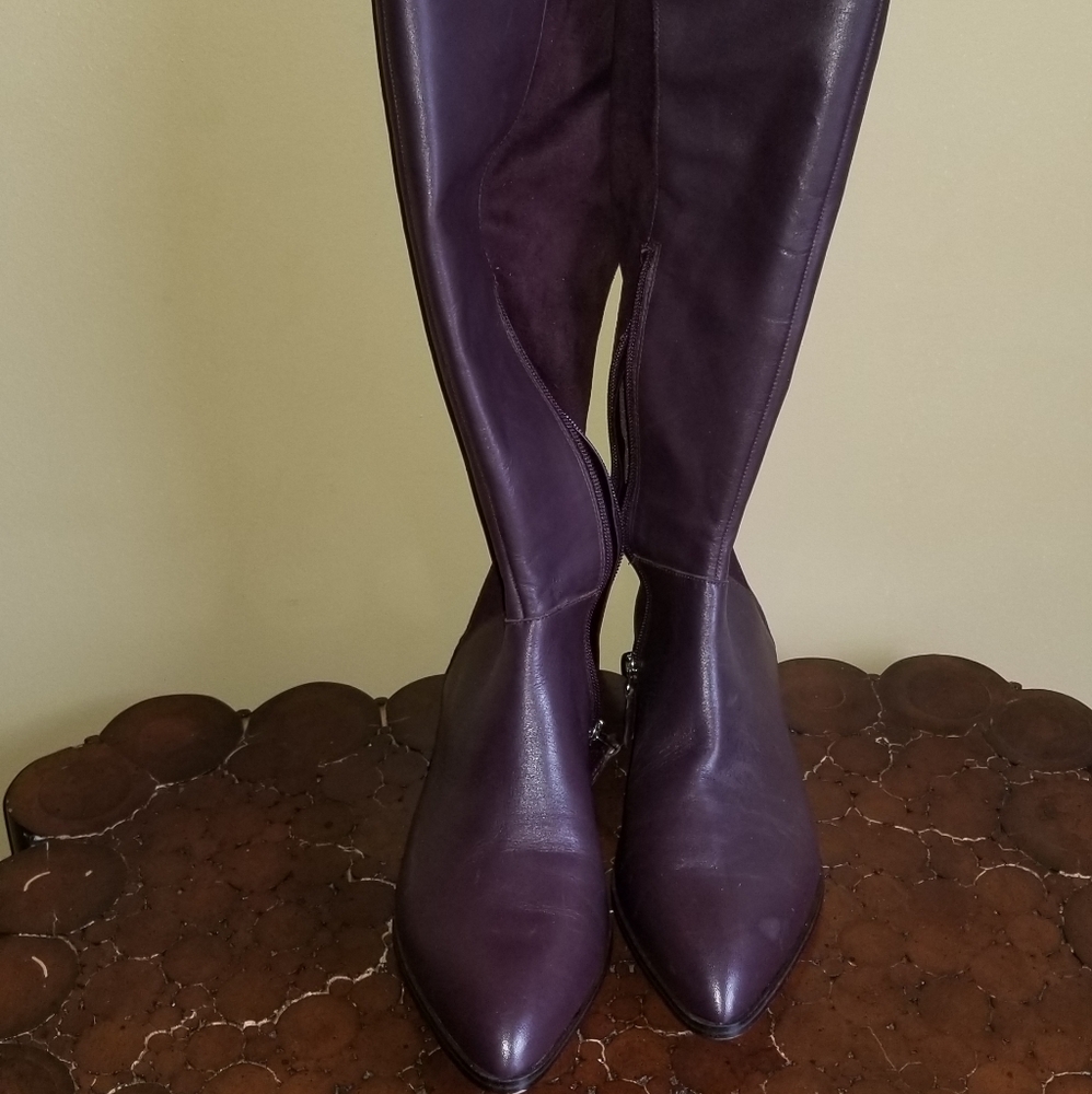 Nine West Leather Riding Boot Womens